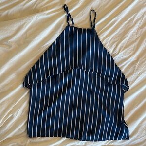 Blue Rain Navy and White Striped Camisole